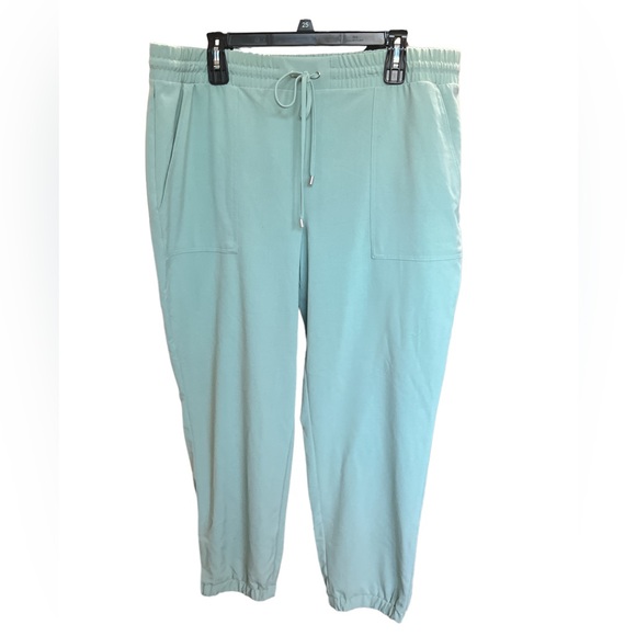 Nine West Women’s Elastic-Cuff Relaxed Jogger Pant Mint XL Mid Rise Loose Fit - Picture 2 of 10